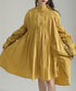 Gather Twist Balloon Shirt Dress